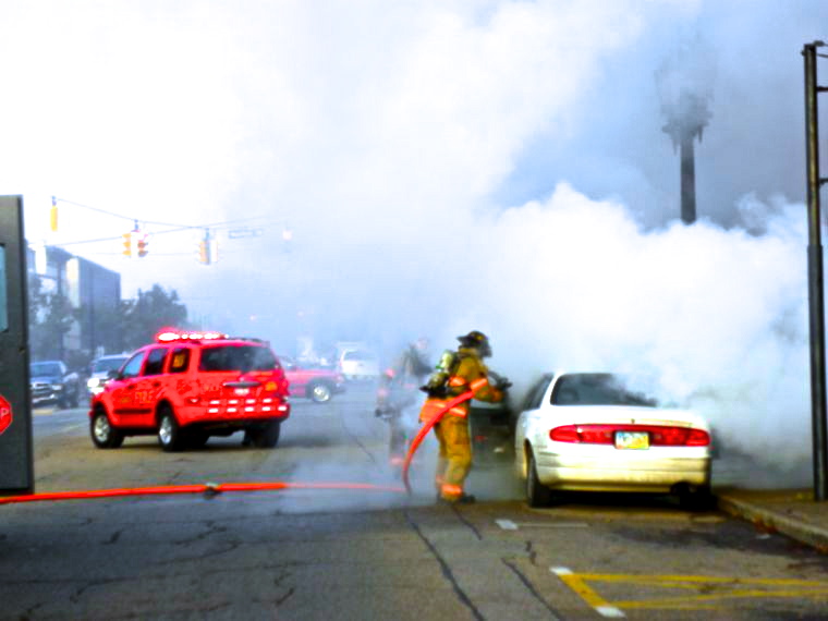 Morning car fire